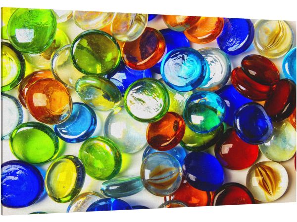Multicolored glass stones
