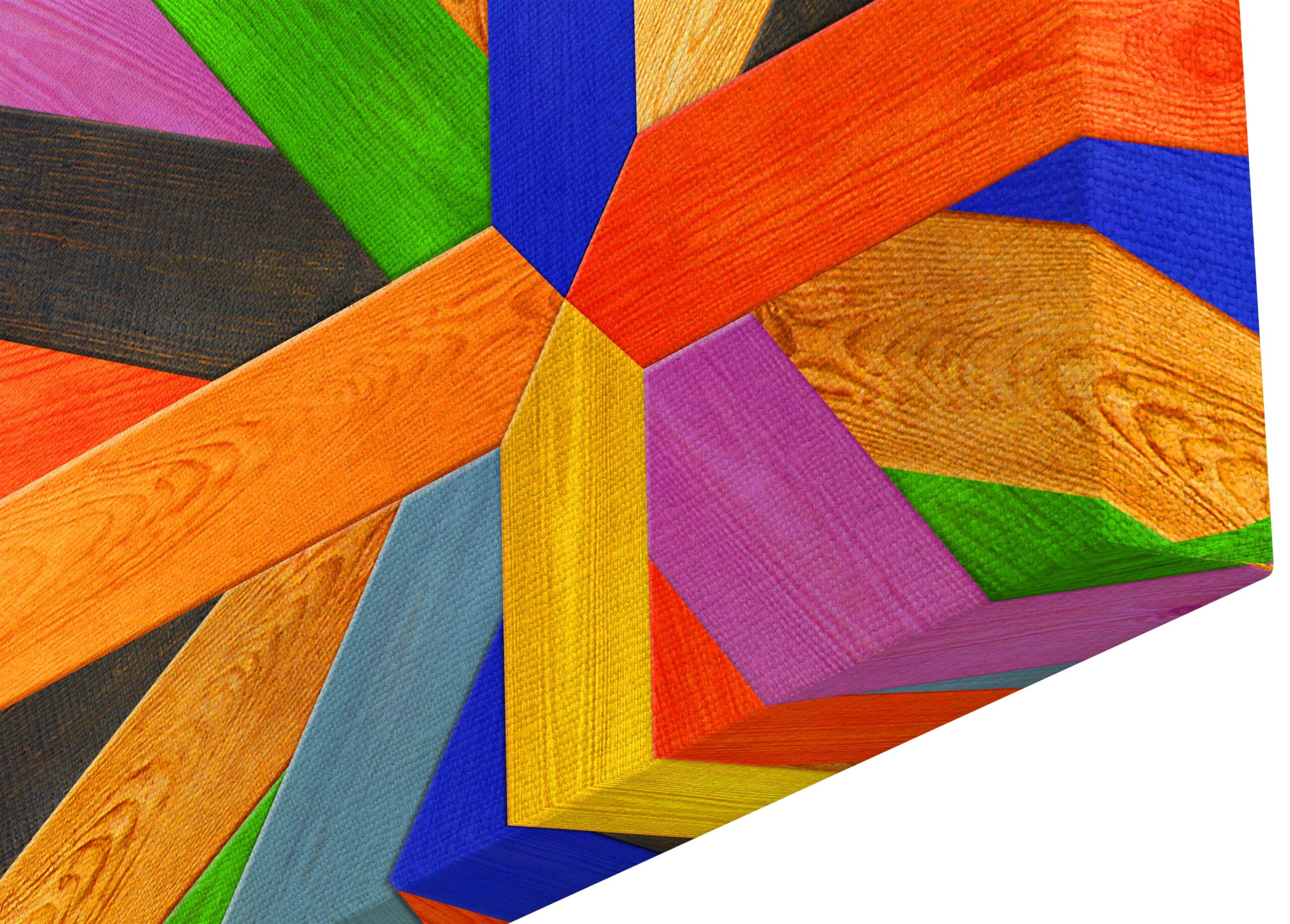 Multicolored wooden boards