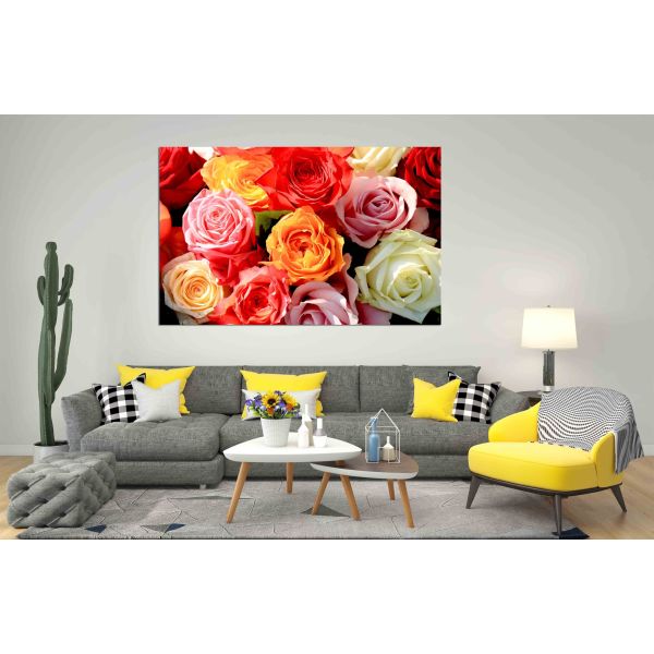 Canvas Print Colorful wedding roses