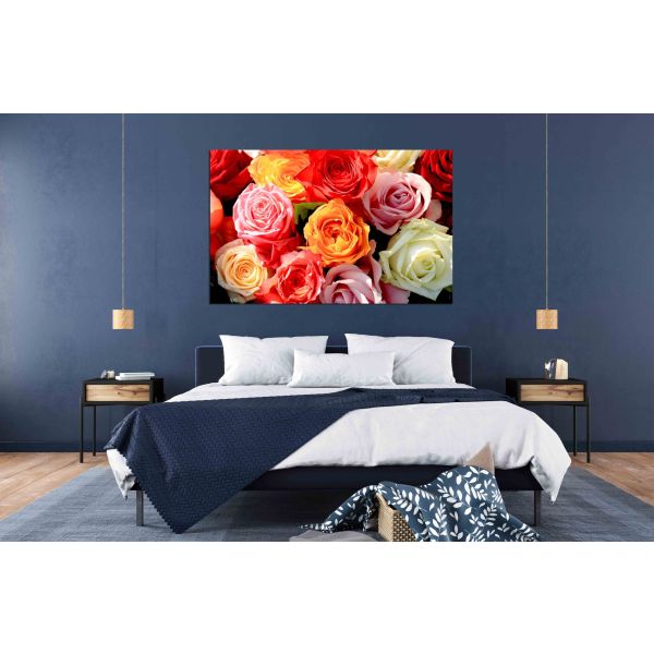 Canvas Print Colorful wedding roses