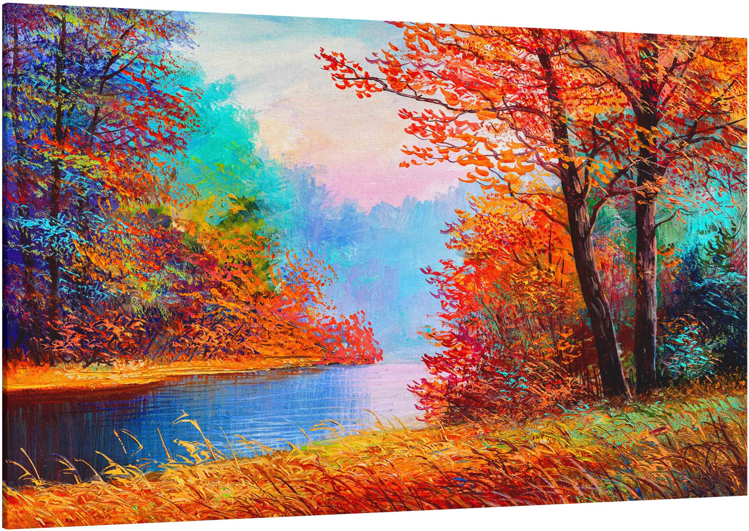 Canvas Print the colorful autumn forest