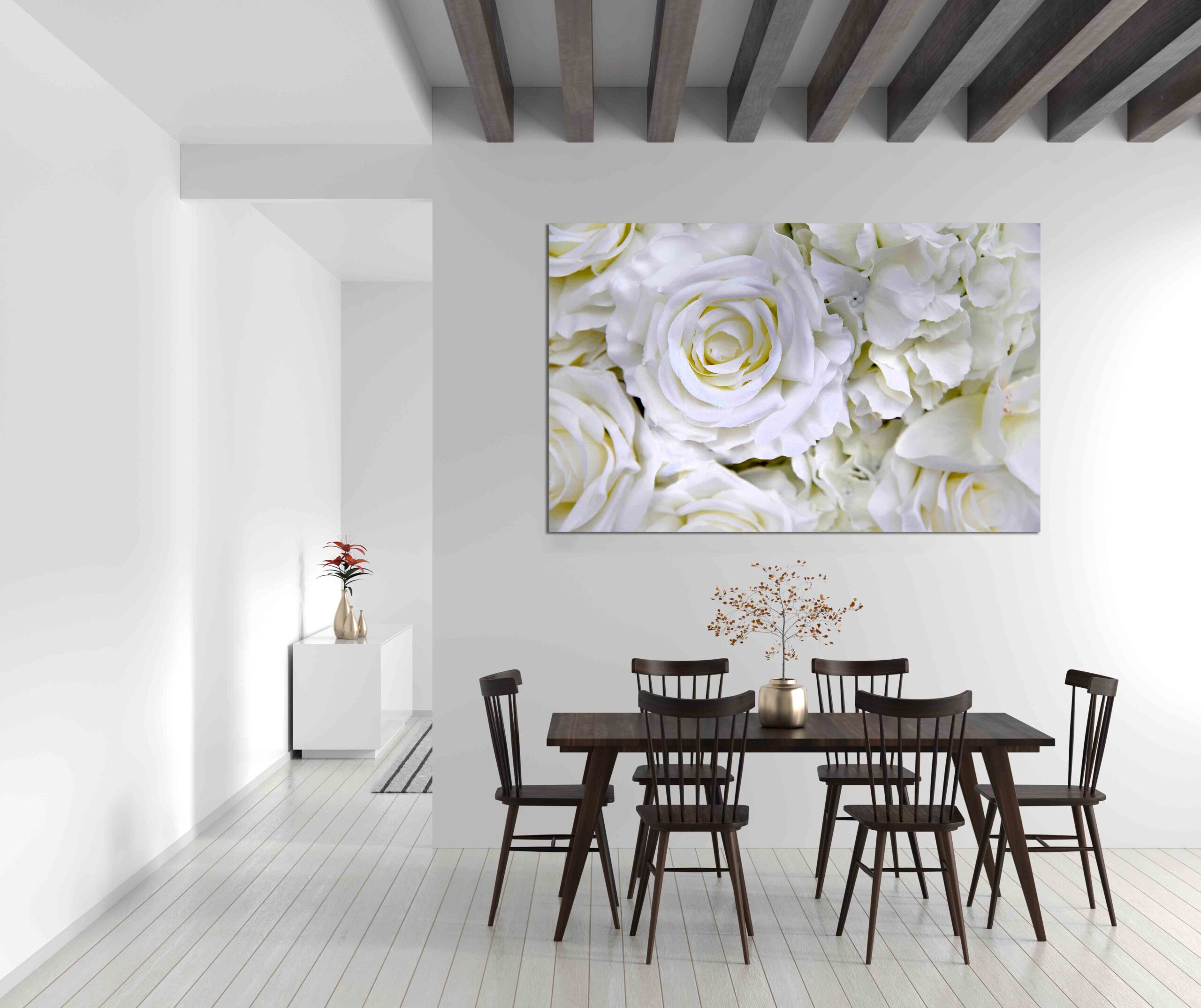 Canvas Print Decoration white roses flower