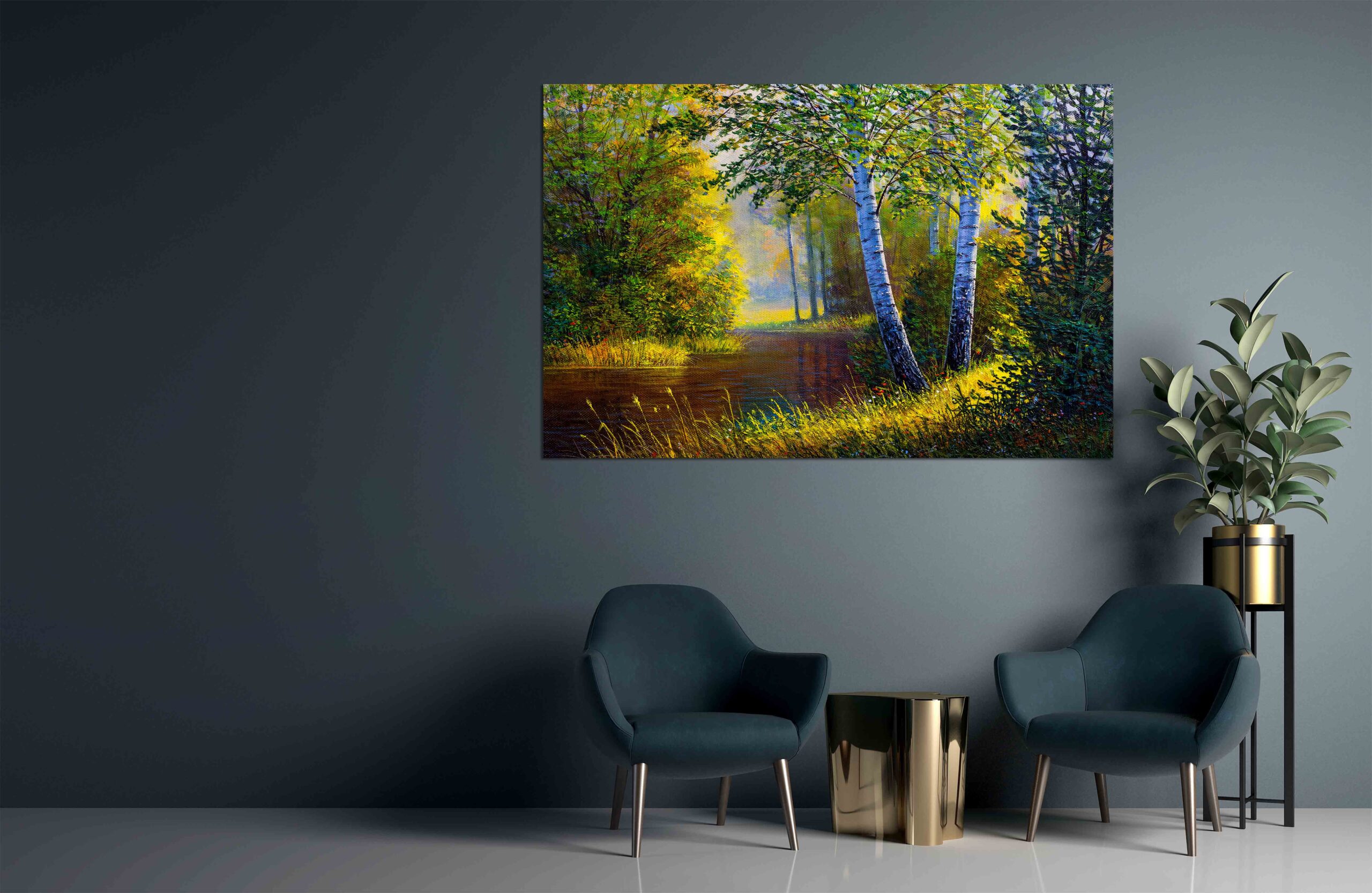 Canvas Print Oil painting summer forest