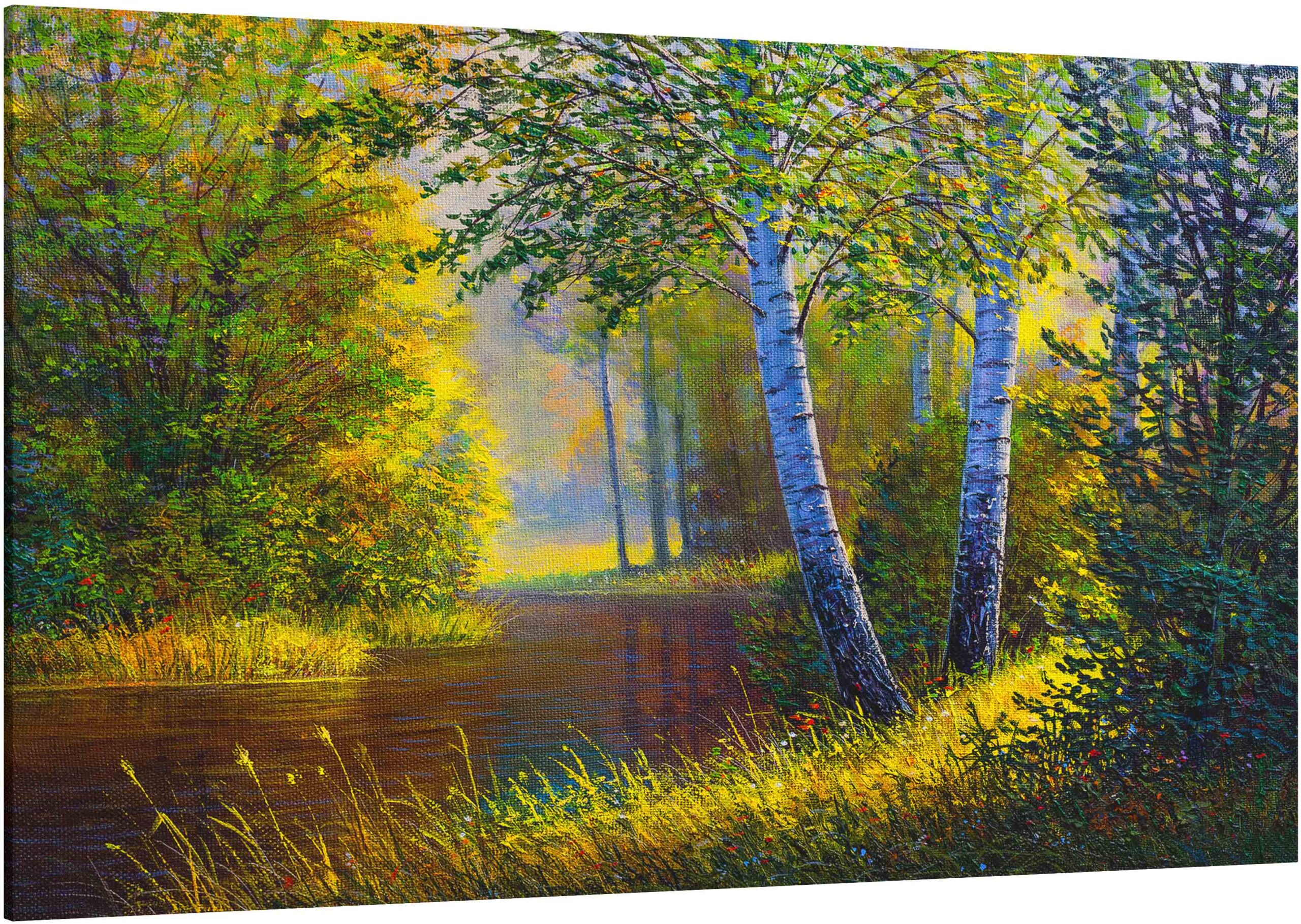 Canvas Print Oil painting summer forest