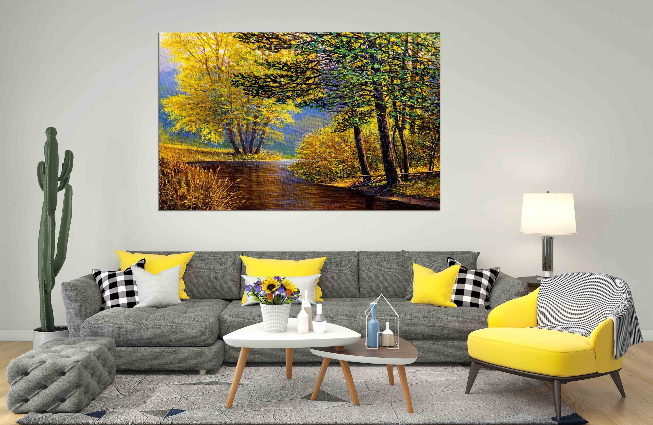 Canvas Print Oil painting of trees
