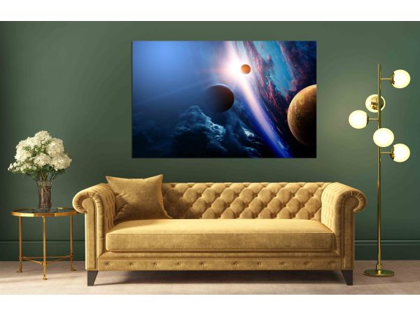 Canvas Print planets and space background