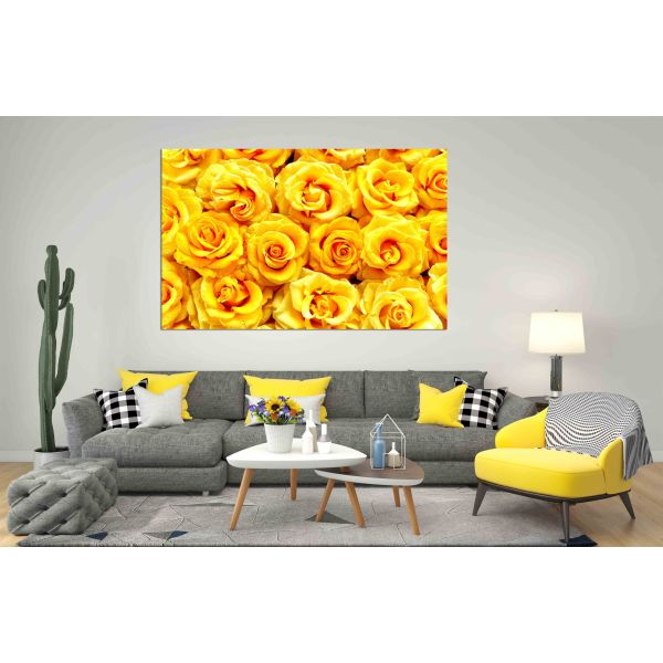 Canvas Print yellow beautiful roses