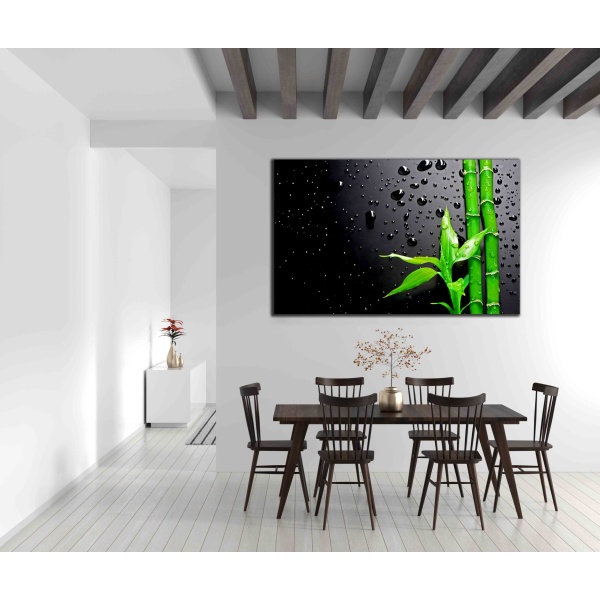 Canvas Print Bamboo over Black