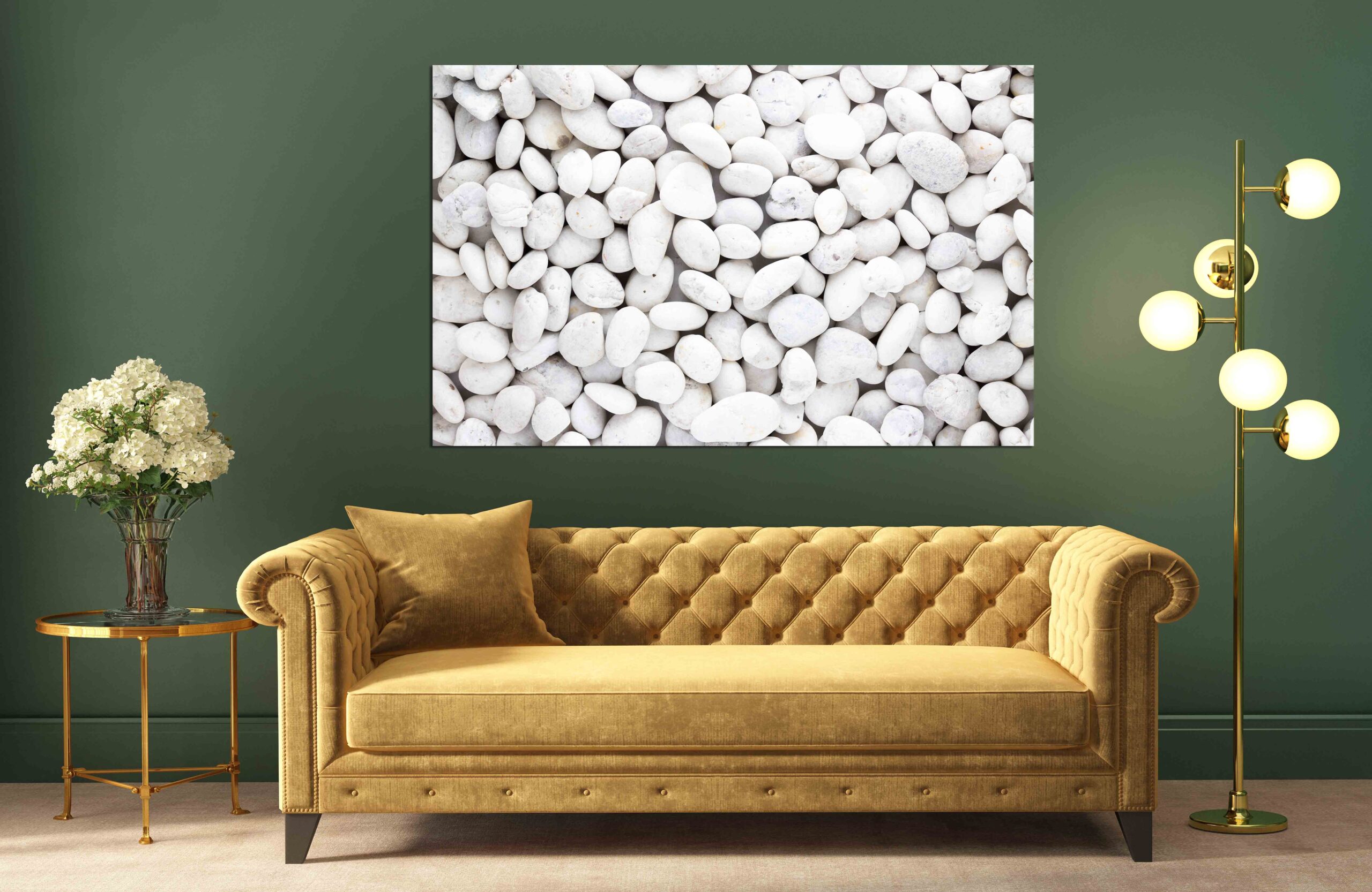 Canvas Print White pebbles stone