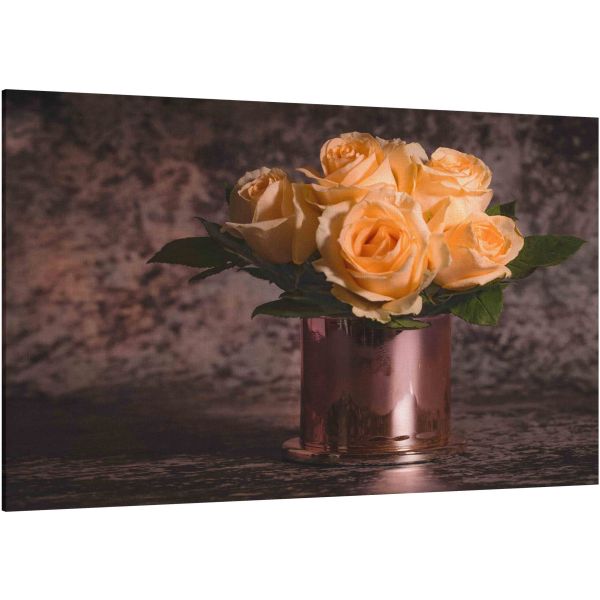Canvas Print Roses in a golden vase