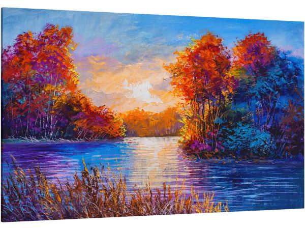 Canvas Print Autumn on the river