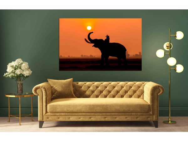 Canvas Print Silhouette elephant