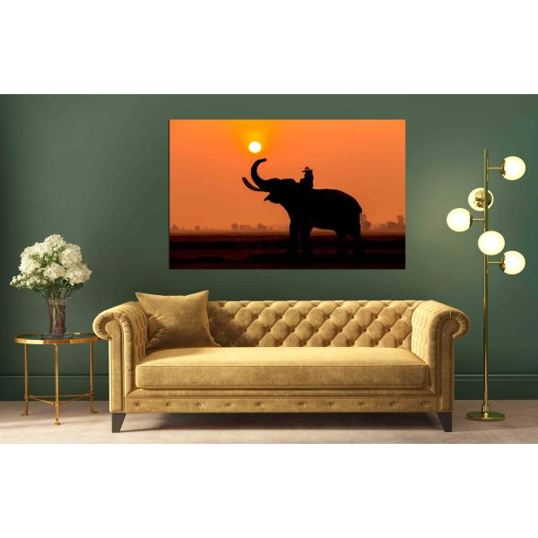 Canvas Print Silhouette elephant