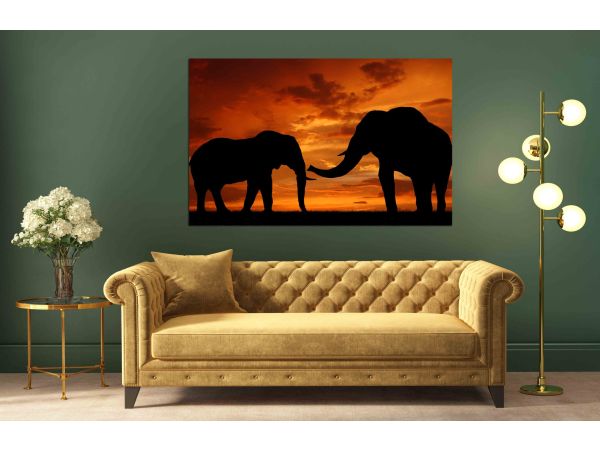 Canvas Print Elephant Couple