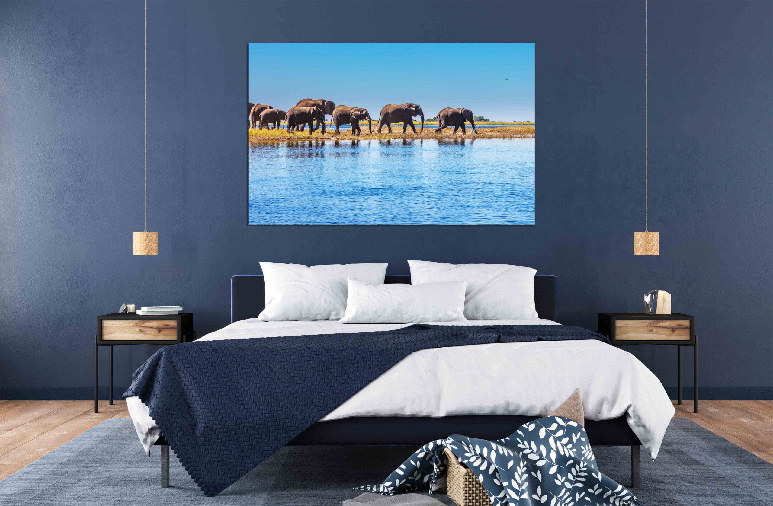 Canvas Print Elephants National Park