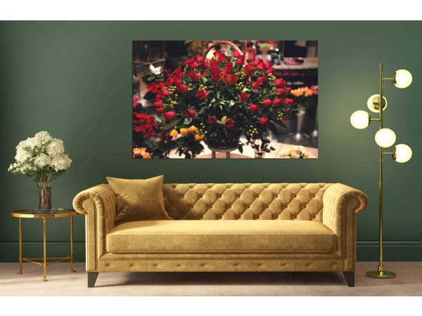 Canvas Print Bouquet of 100 red roses