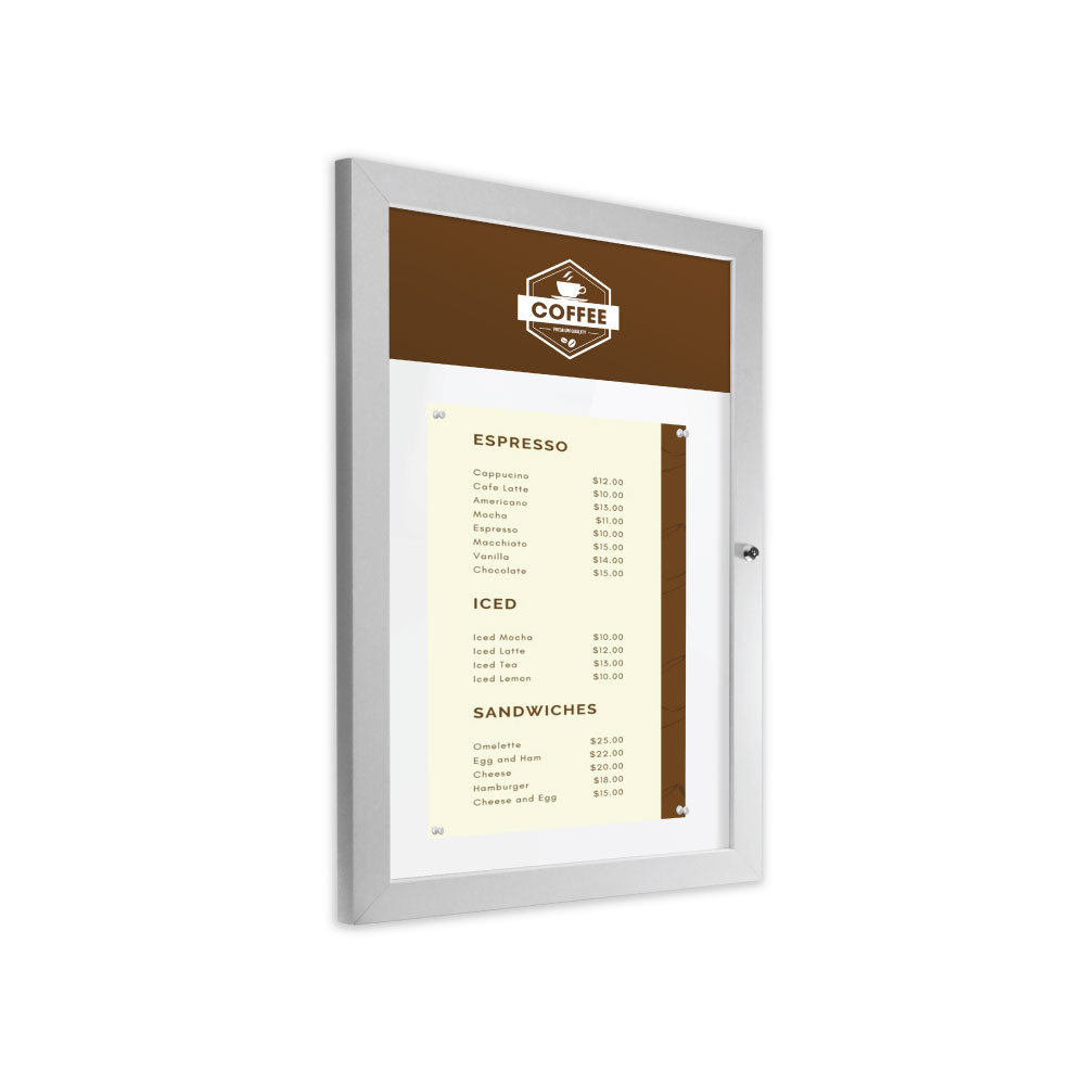 illuminated slimlok menu case coffee