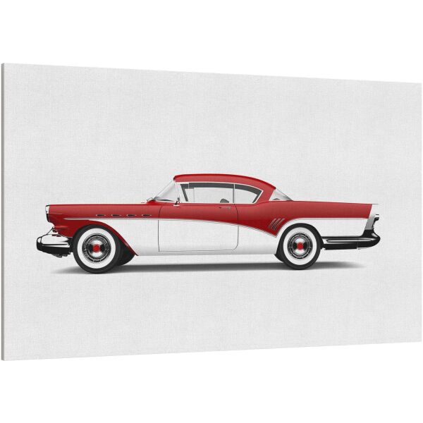 Retro red and white car